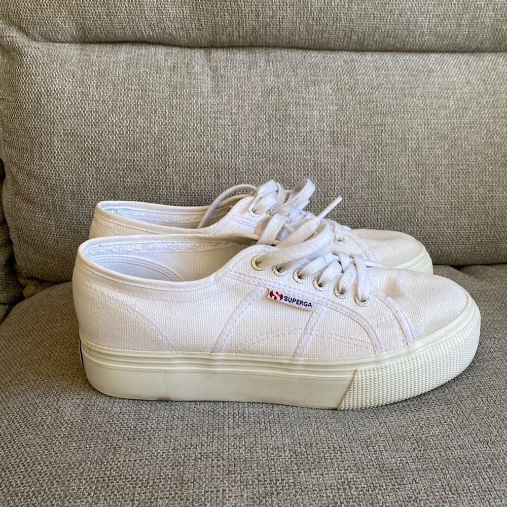 Superga Platform Low Top Sneakers 40 White